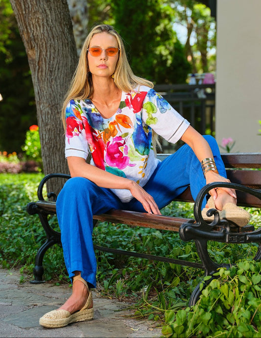 Dolcezza Floral Linen Top