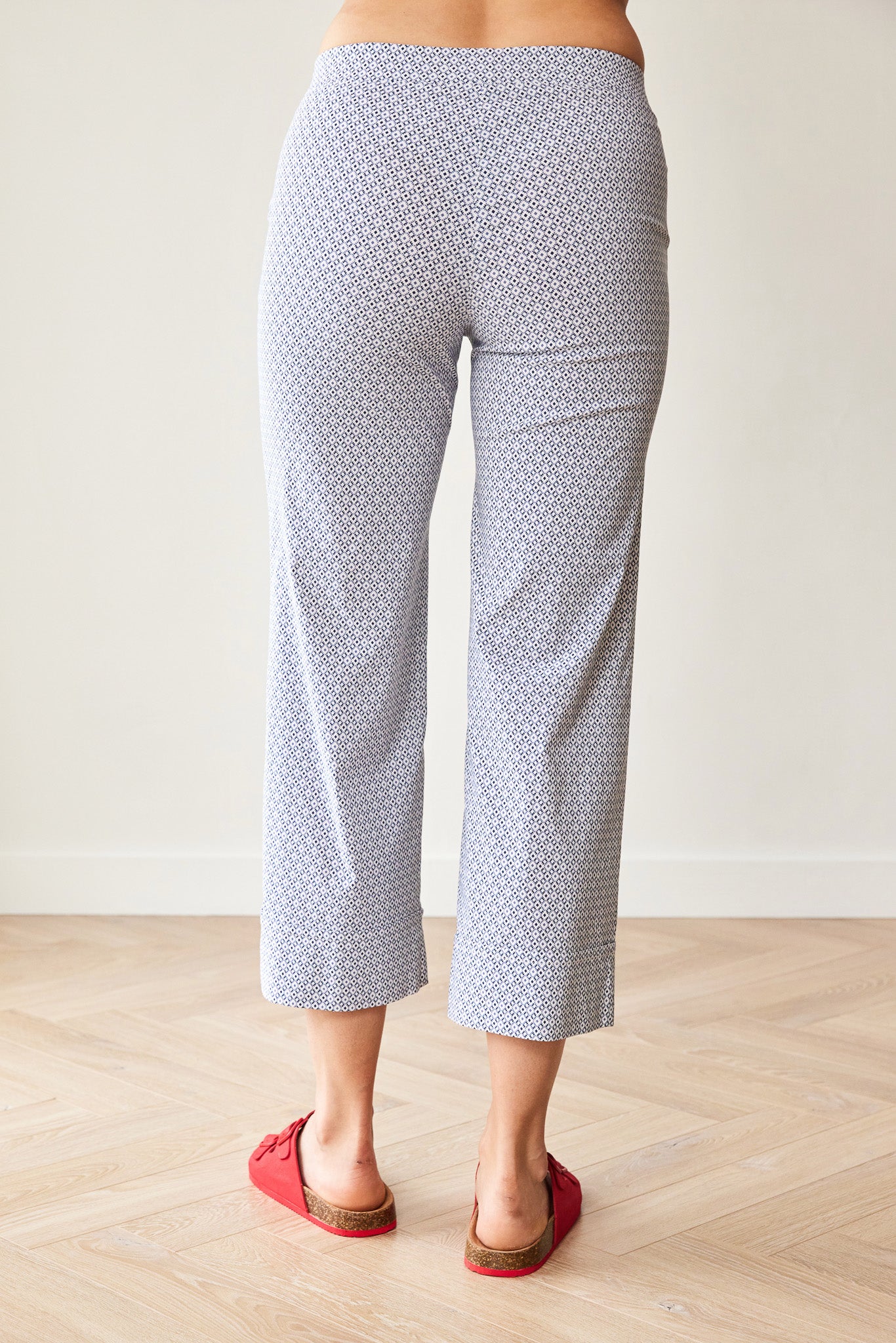 Peruzzi Navy Print Turn Up Trouser