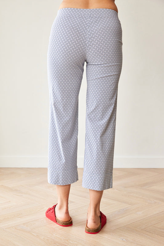 Peruzzi Navy Print Turn Up Trouser