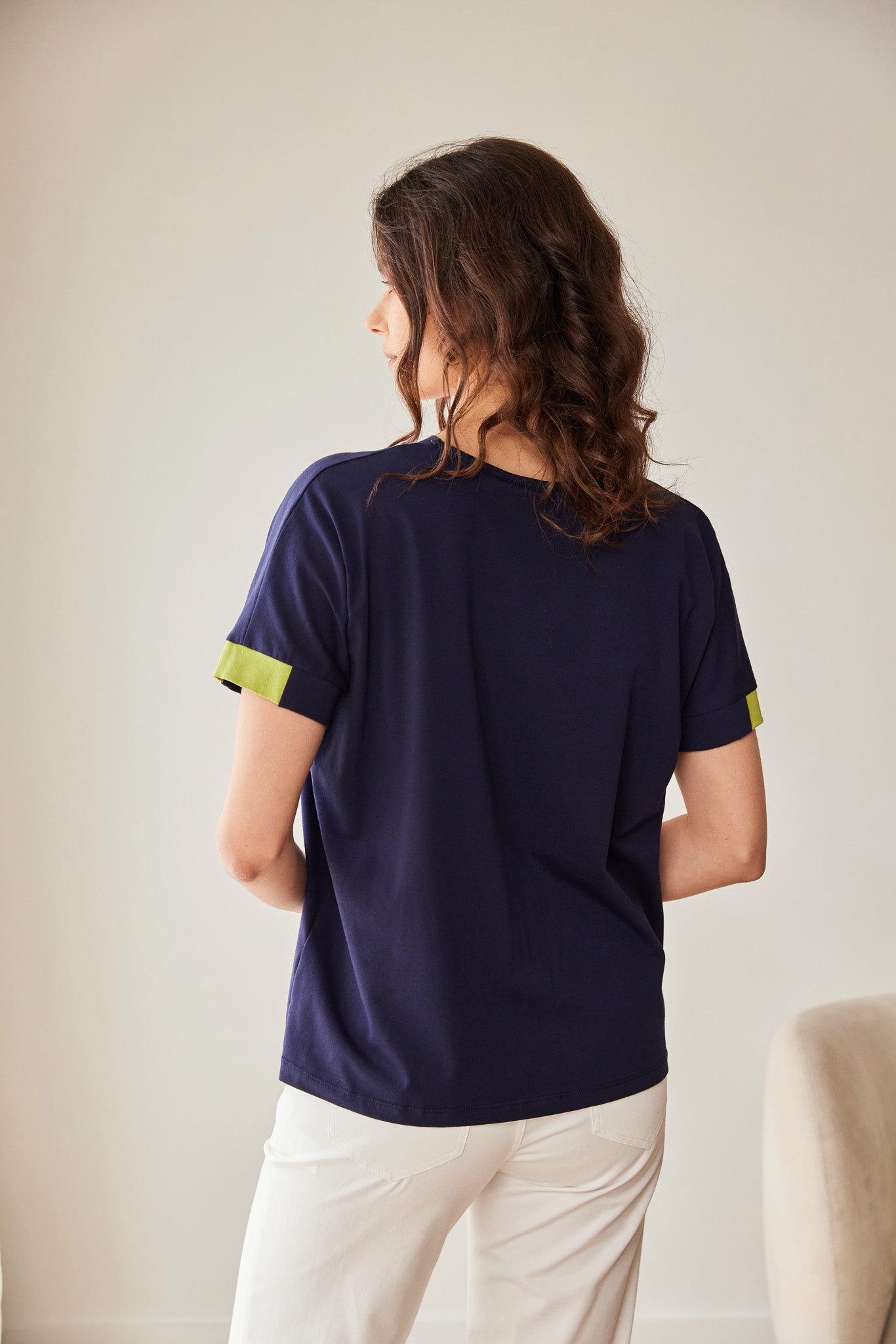 Peruzzi Navy Stripe Top