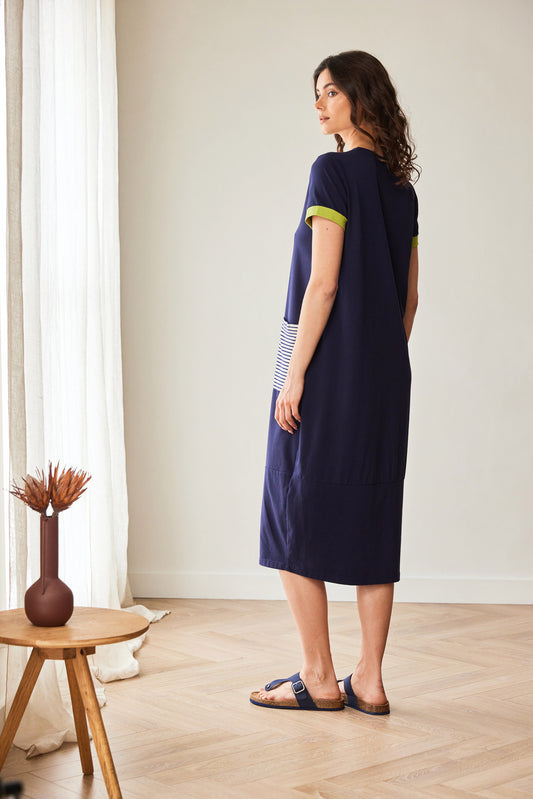 Peruzzi Navy Stripe Dress