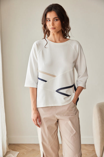 Peruzzi Zip Contrast Top