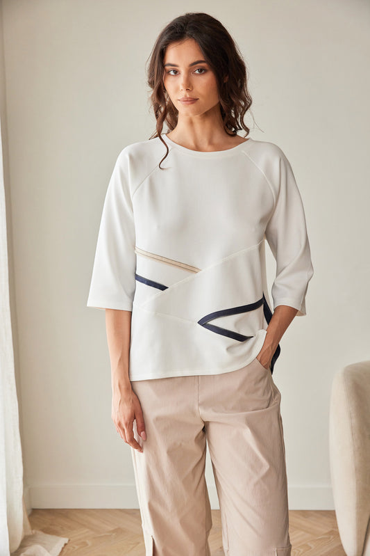 Peruzzi Zip Contrast Top