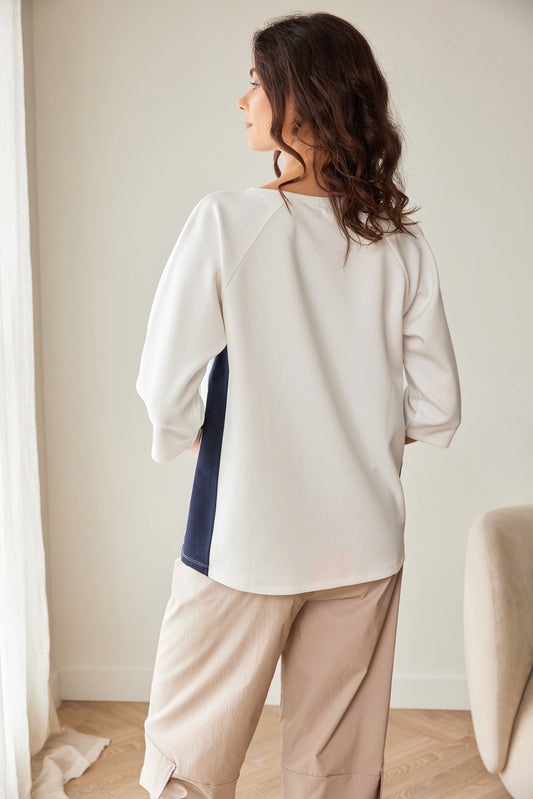 Peruzzi Zip Contrast Top