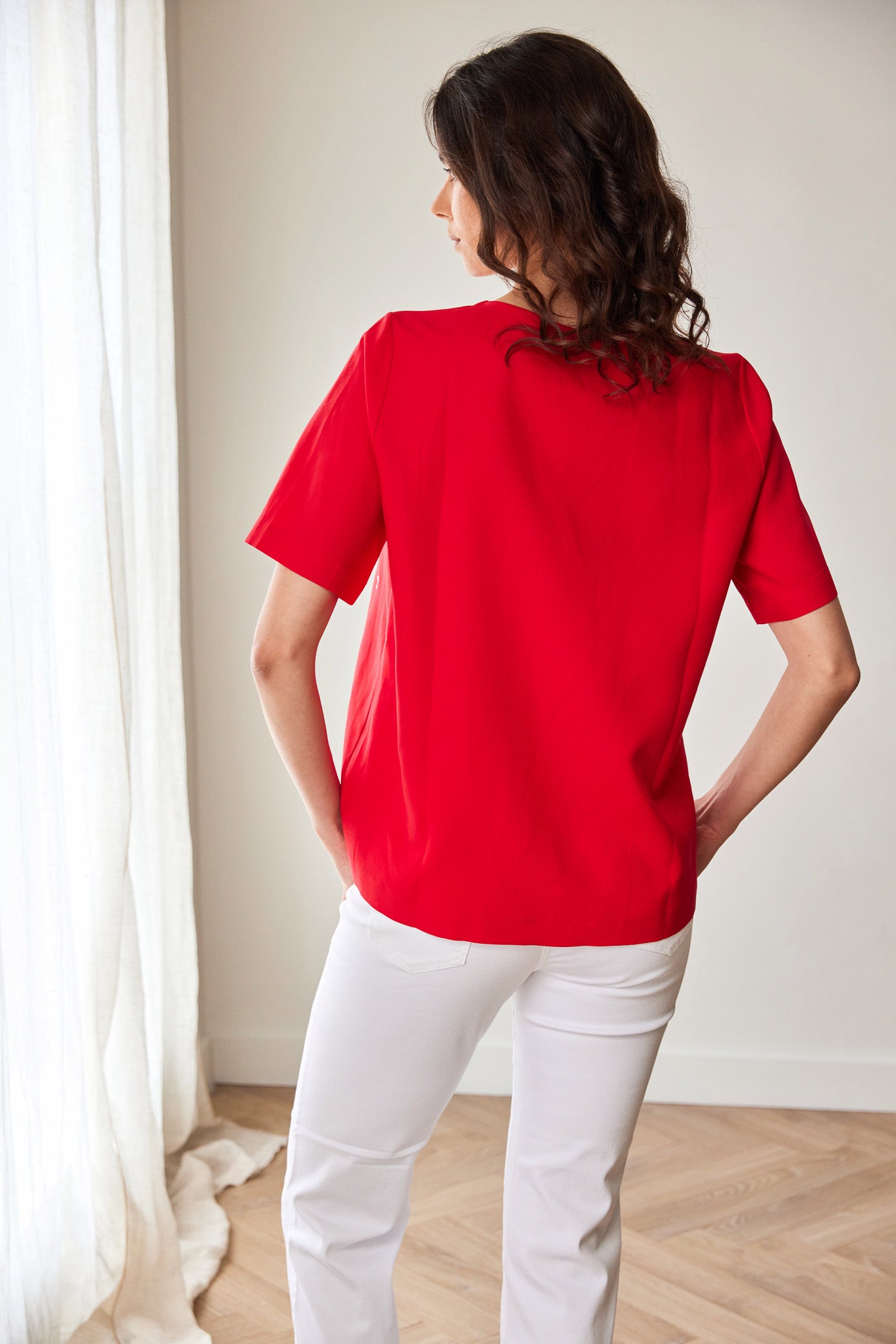 Peruzzi Red Rubber Print Top