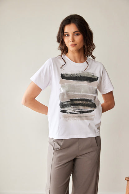 Peruzzi Silver Brush Stroke T-shirt