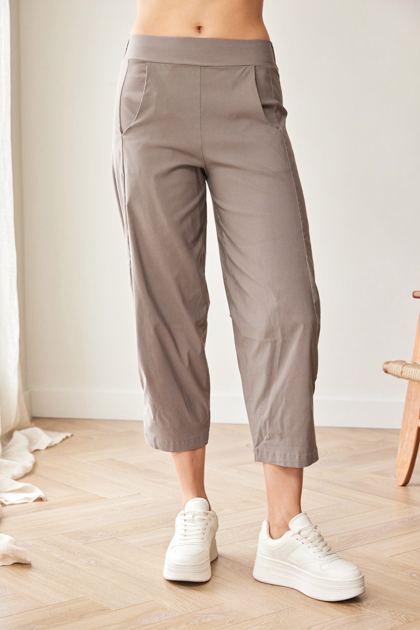Peruzzi Taupe Classic Slouch Trouser