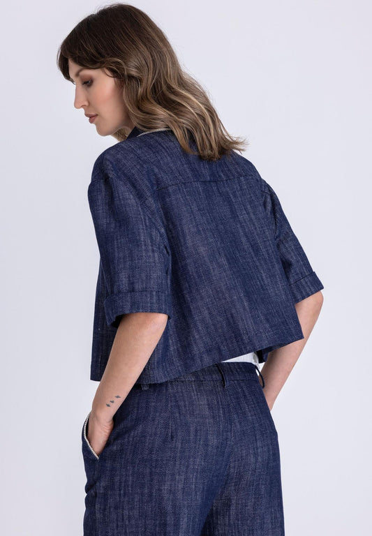 Tuzzi Denim Cropped Jacket