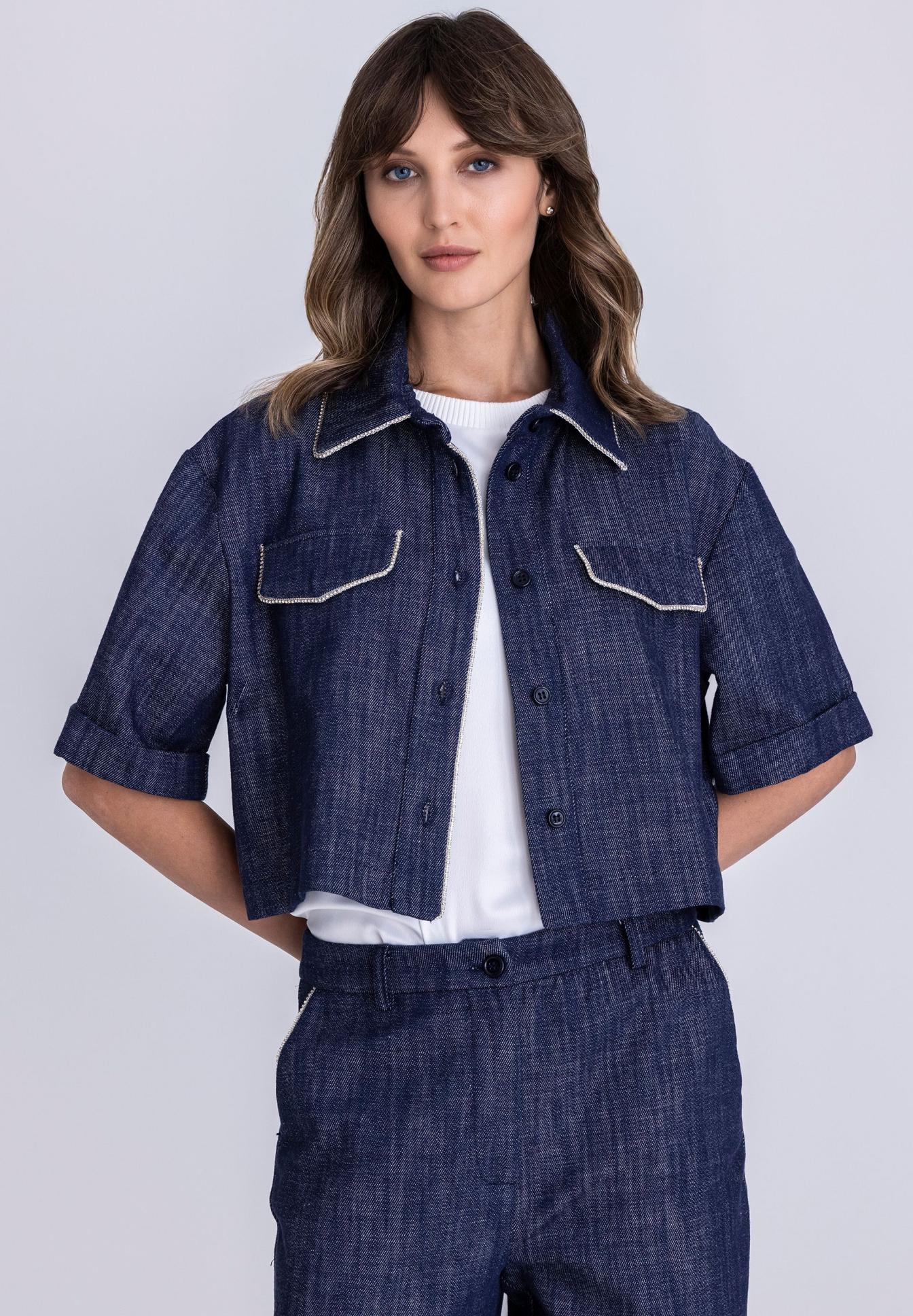 Tuzzi Denim Cropped Jacket