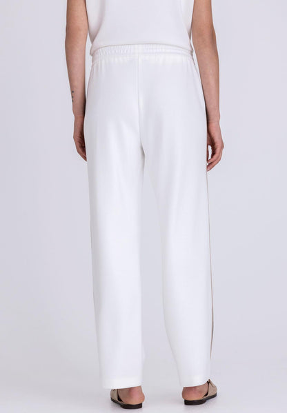 Tuzzi White Trousers With Side Stripe