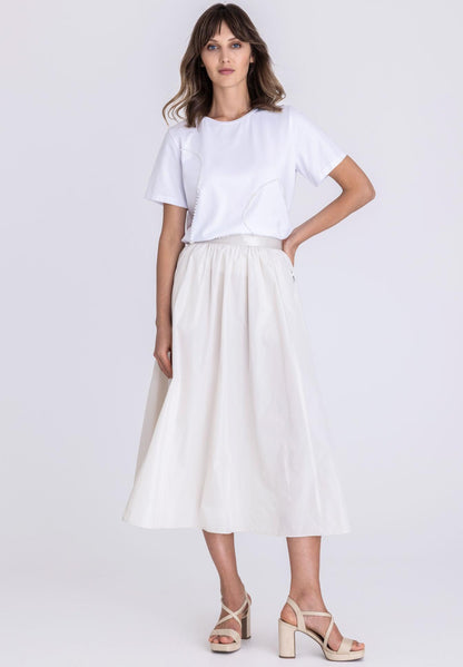Tuzzi Pearl Skirt with shiny waistband