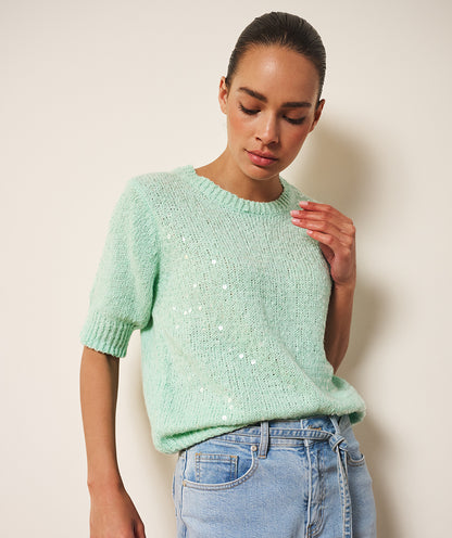 Esqualo Mint Short Sleeve Sweater