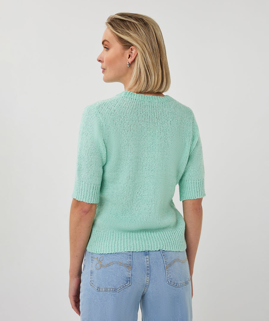 Esqualo Mint Short Sleeve Sweater
