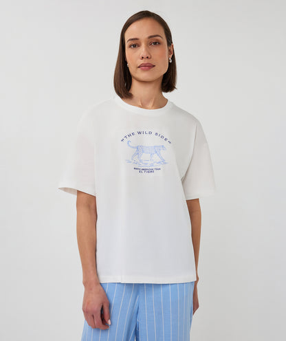 Esqualo Blue Animal Print Top