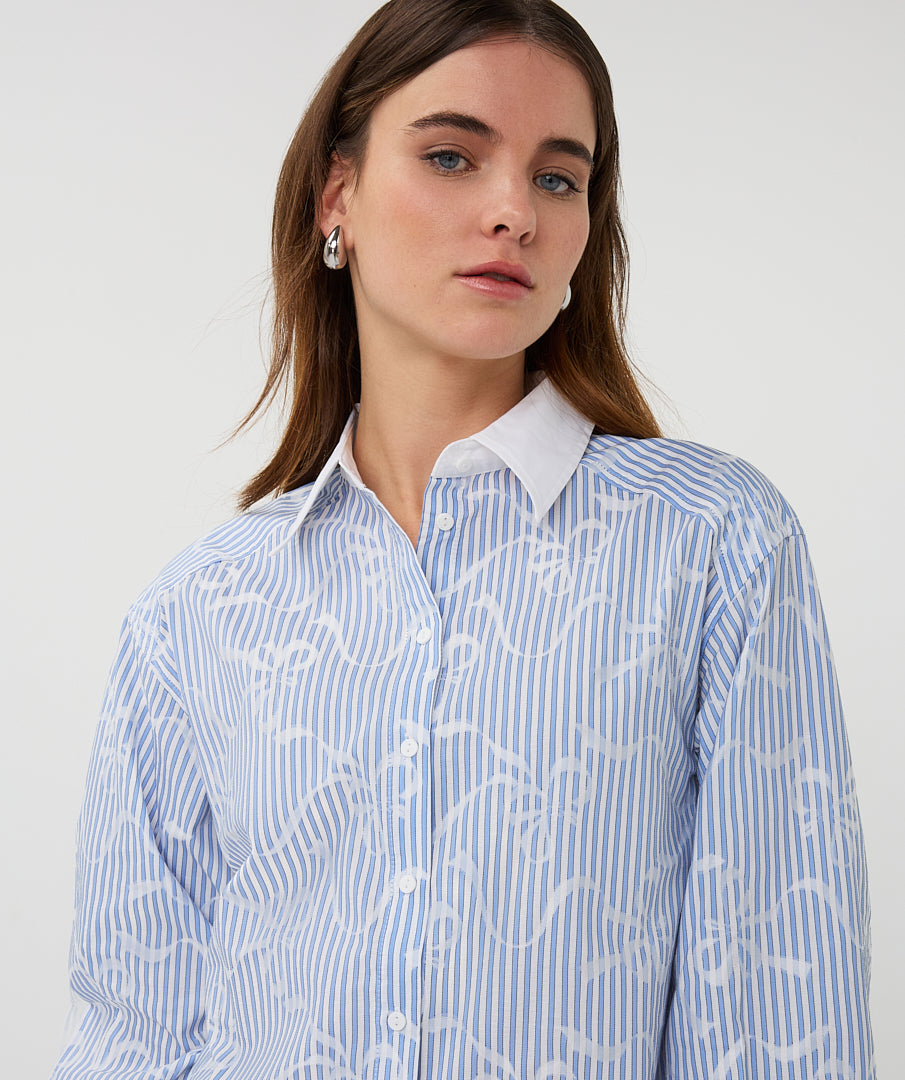 Esqualo Blue Blouse with Bows