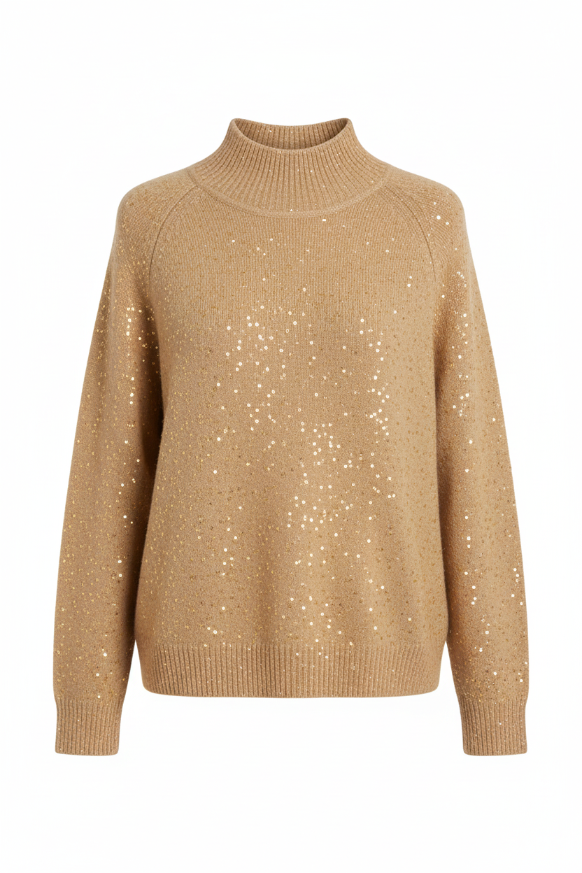 Turtleneck Sequin Knit