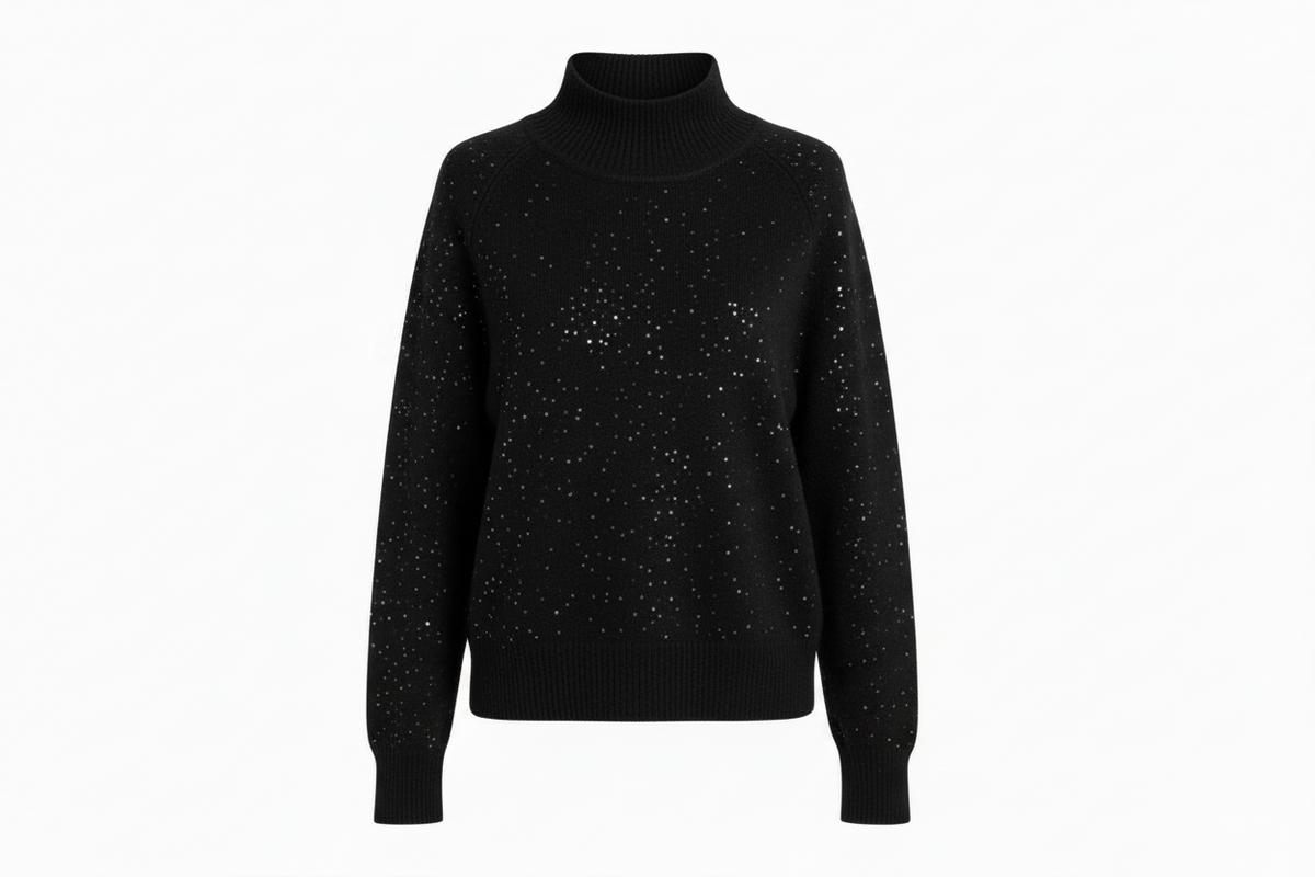 Turtleneck Sequin Knit