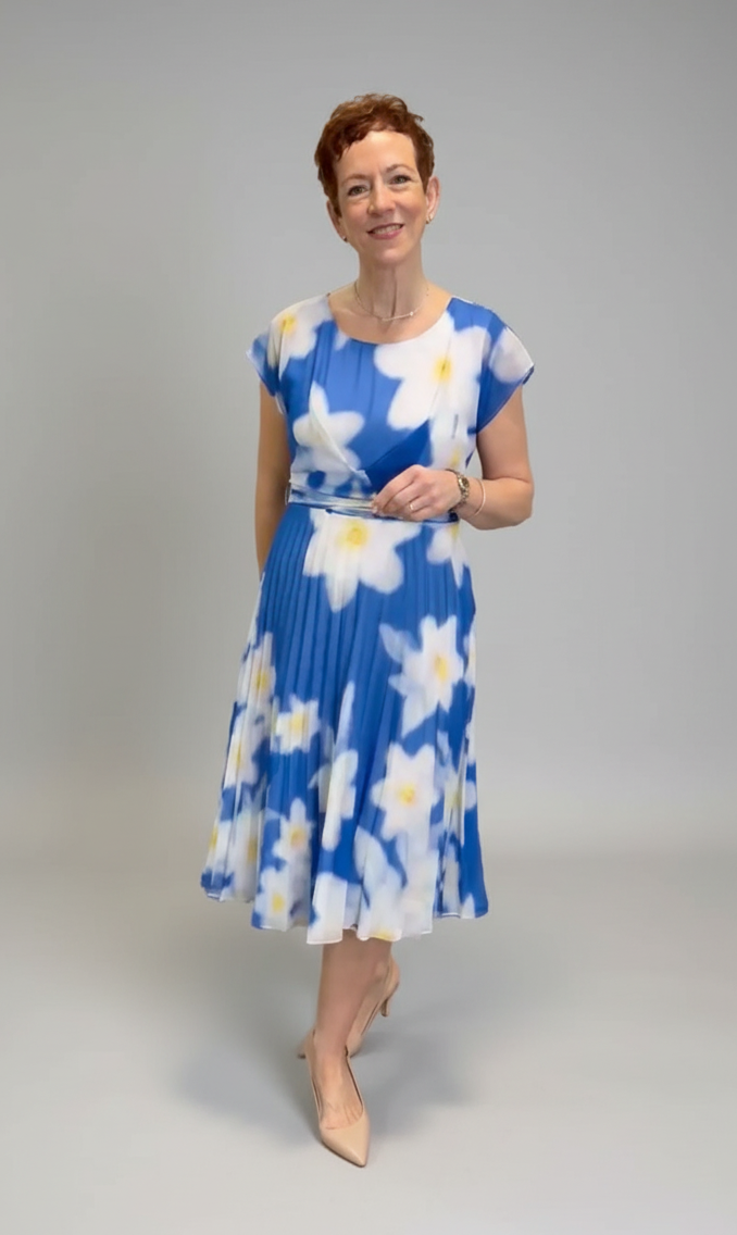 Ella Boo Royal Blue Floral Dress