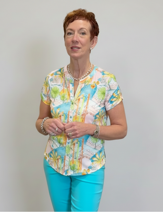 Tinta Geranio Turquoise Blouse