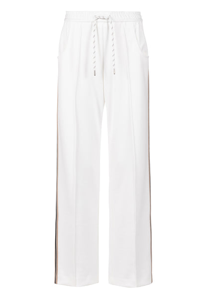 Tuzzi White Trousers With Side Stripe