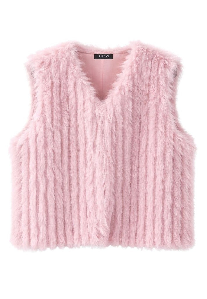 Tuzzi Soft Pink Faux Fur Gilet