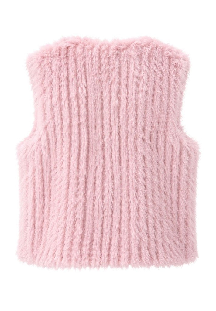 Tuzzi Soft Pink Faux Fur Gilet