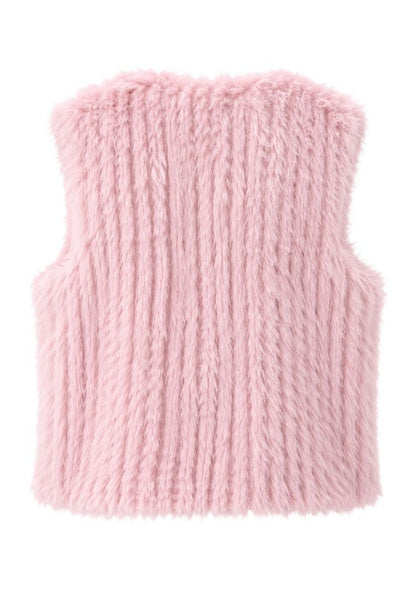 Tuzzi Soft Pink Faux Fur Gilet