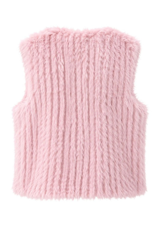 Tuzzi Soft Pink Faux Fur Gilet
