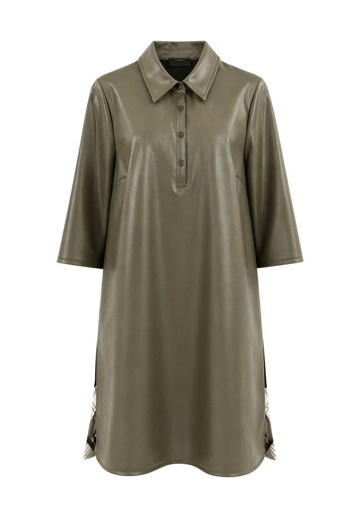 Tuzzi Dark Olive Patterned Back Dress