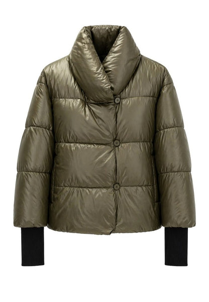 Tuzzi Dark Olive Metallic Puffer Jacket