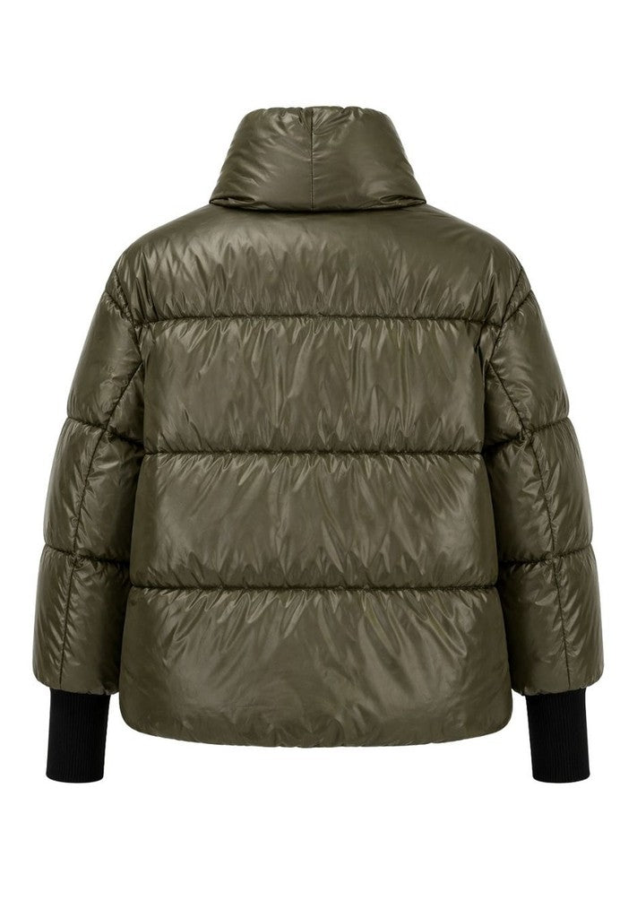 Tuzzi Dark Olive Metallic Puffer Jacket