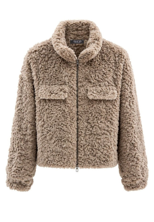 Tuzzi Taupe Sherpa Fleece Jacket