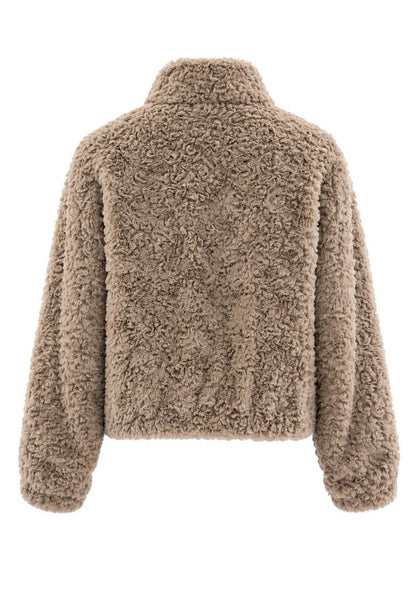 Tuzzi Taupe Sherpa Fleece Jacket
