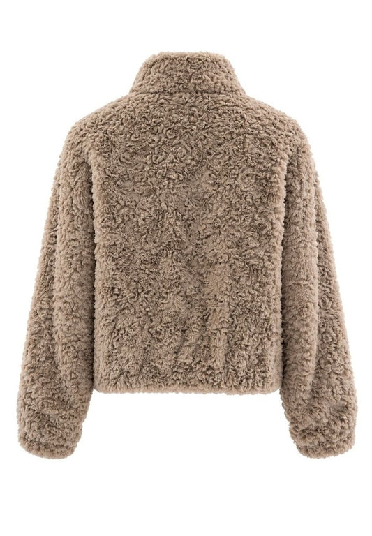 Tuzzi Taupe Sherpa Fleece Jacket