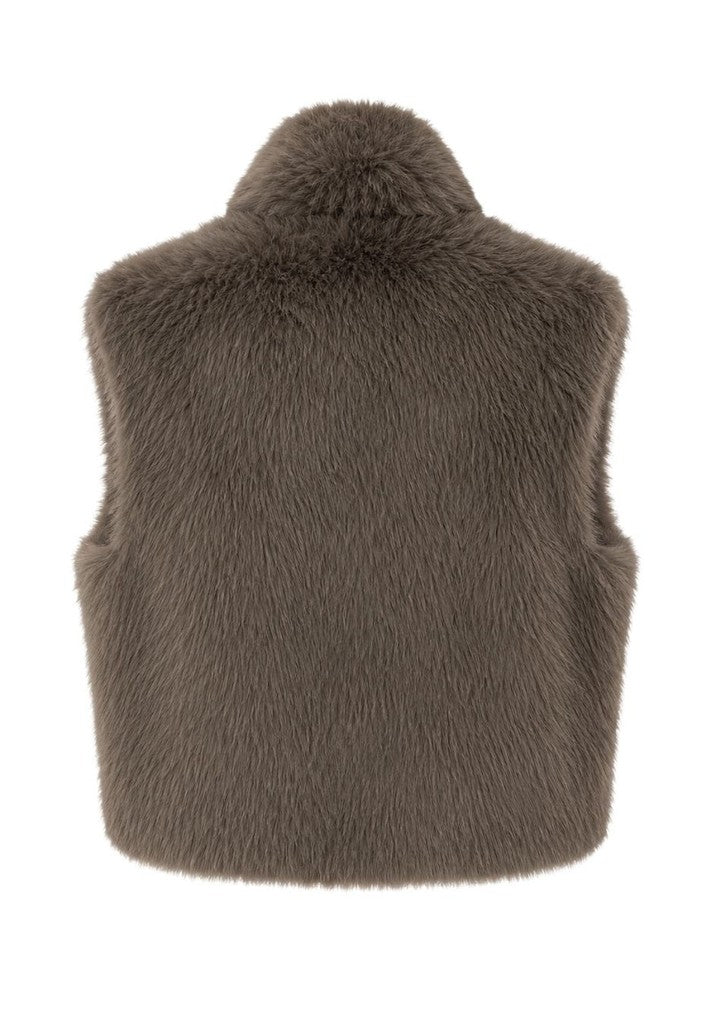 Tuzzi Taupe Faux Fur Gilet