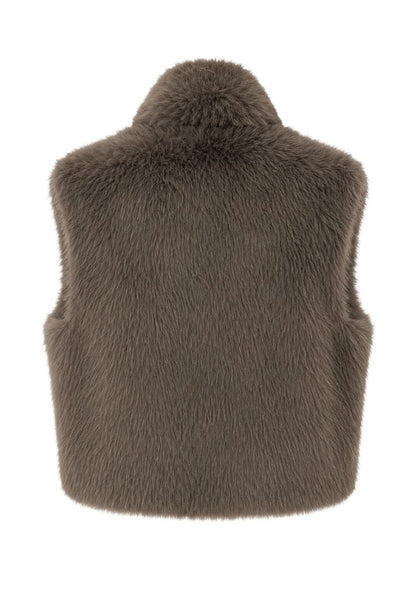 Tuzzi Taupe Faux Fur Gilet