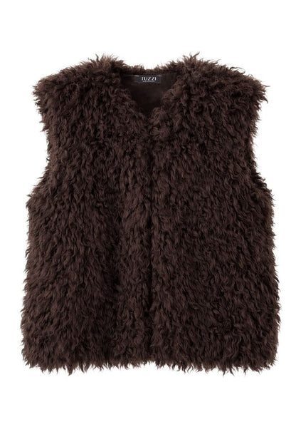 Tuzzi Dark Chocolate Shaggy Faux Fur Gilet