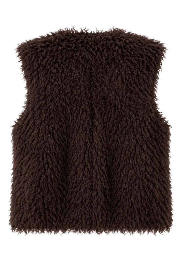 Tuzzi Dark Chocolate Shaggy Faux Fur Gilet