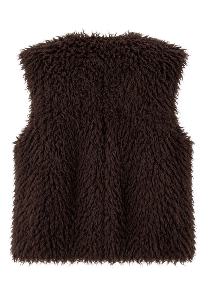 Tuzzi Dark Chocolate Shaggy Faux Fur Gilet
