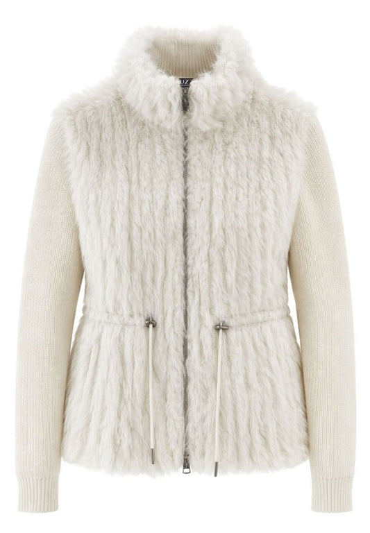 Tuzzi Off White Faux Fur Jacket