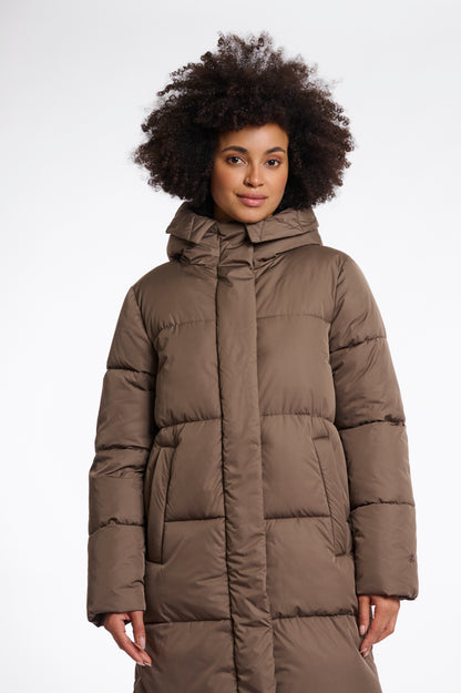 Dark Toffee Long Padded Coat