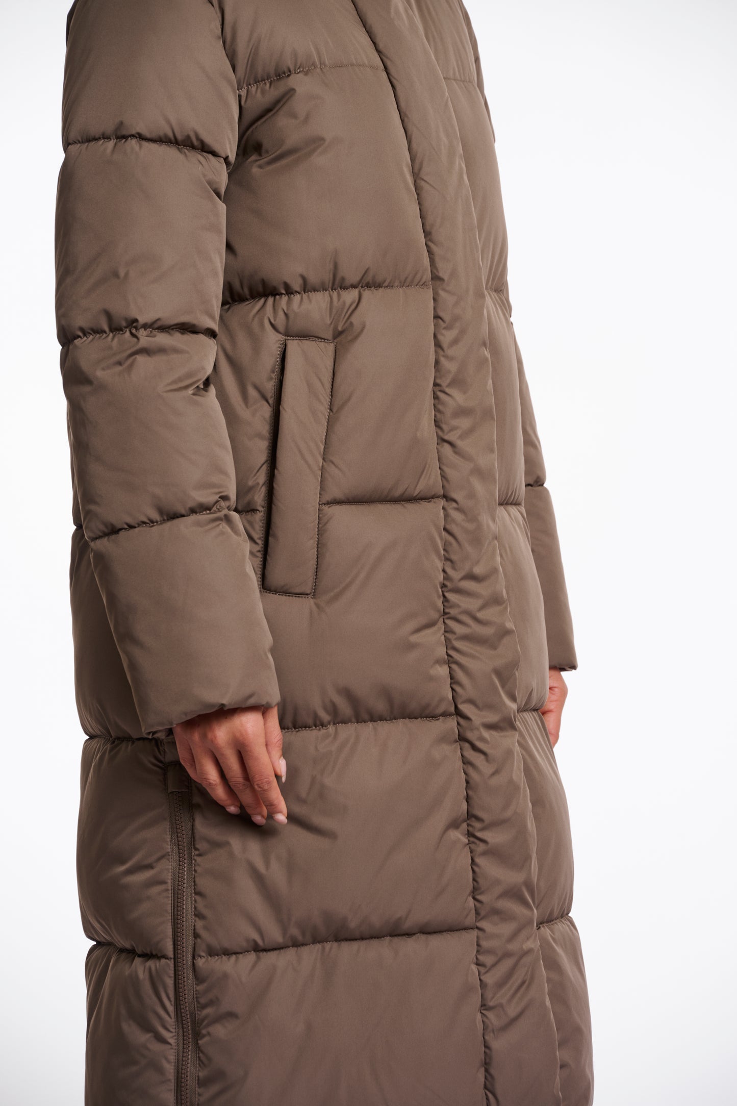 Dark Toffee Long Padded Coat