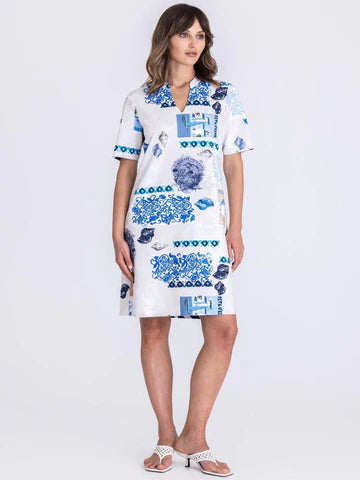 Tuzzi Reversible Slit Neckline Dress