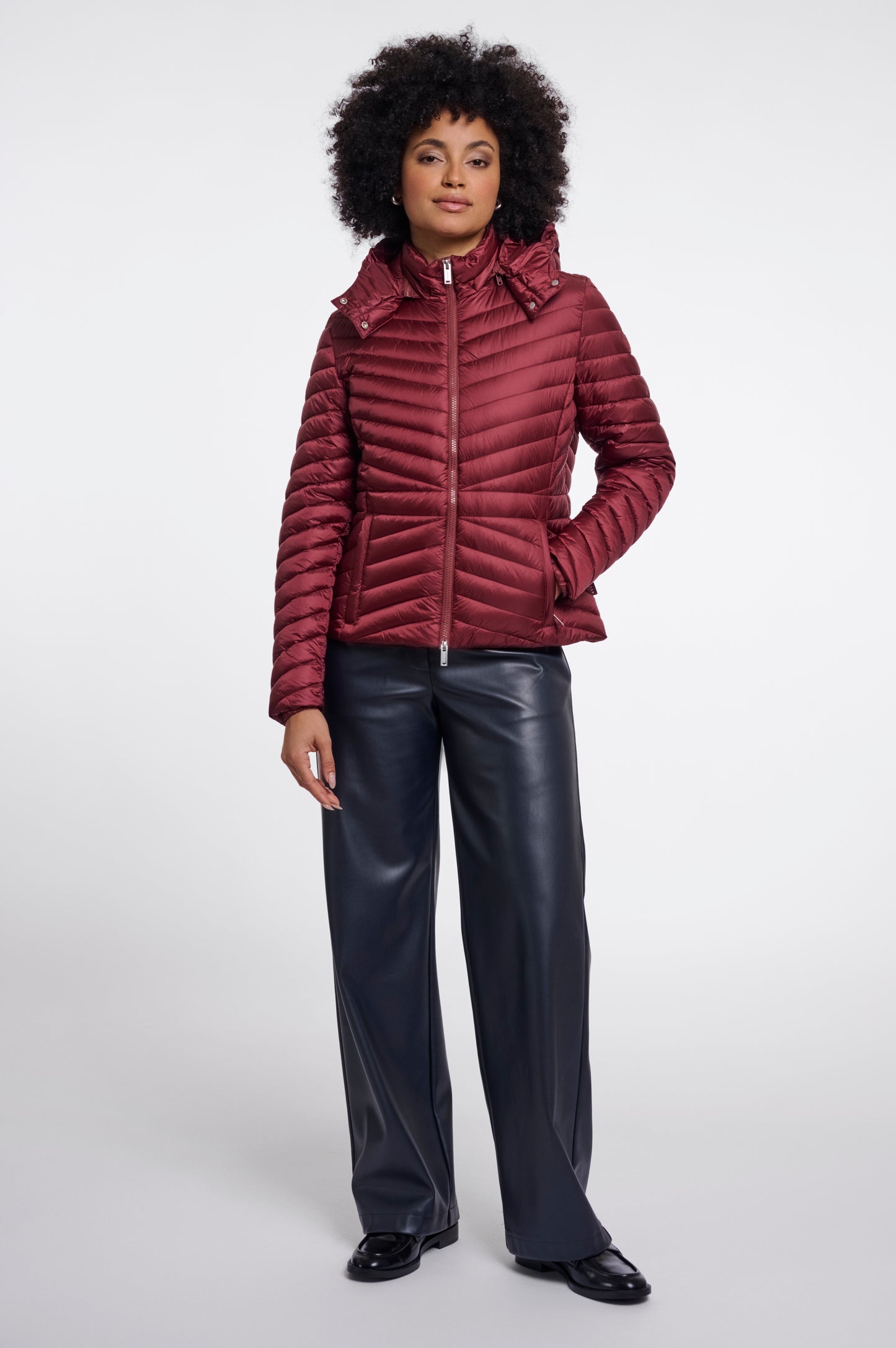 Burgundy Puffer Jacket
