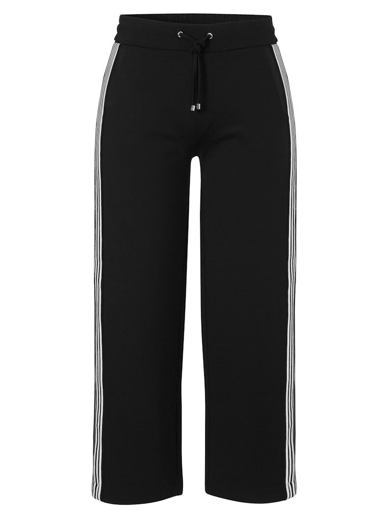 Black Jog Pants with Side Stripe