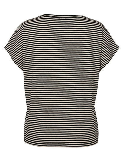 Striped T-shirt with Happy Motif