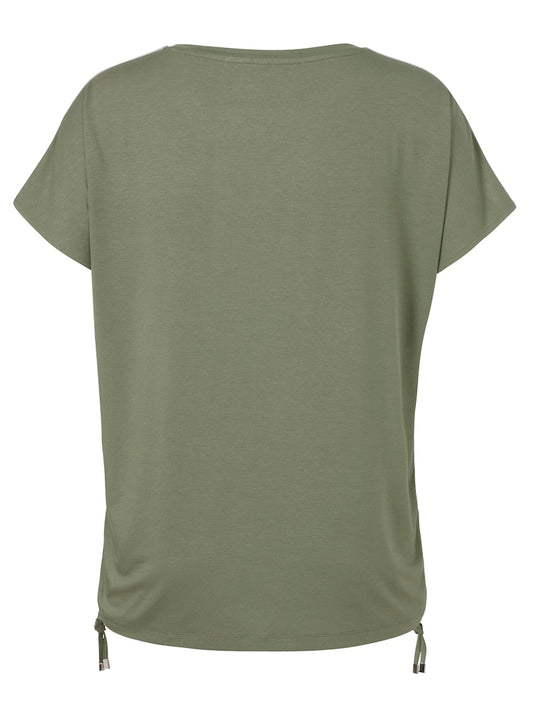Khaki & Blue Graphic Print Top