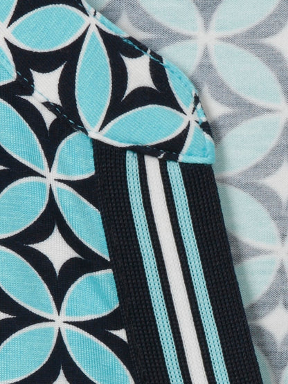 Turquoise Geometric Print Top