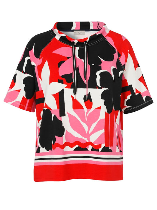 Pink and Red Floral Sweatshirt