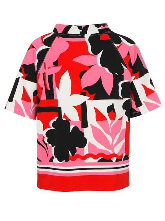Pink and Red Floral Sweatshirt